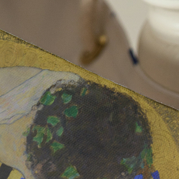 The Kiss (Klimt) - Lovers Large Rope Tote - Close Up View