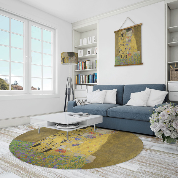The Kiss (Klimt) - Lovers Round Area Rug - IN CONTEXT
