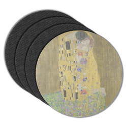 The Kiss (Klimt) - Lovers Round Rubber Backed Coasters - Set of 4
