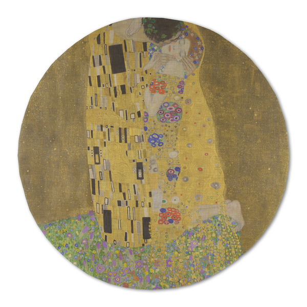 Custom The Kiss (Klimt) - Lovers Round Linen Placemat