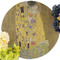 The Kiss (Klimt) - Lovers Round Linen Placemats - Front (w flowers)
