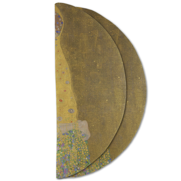 The Kiss (Klimt) - Lovers Round Linen Placemats - HALF FOLDED (double sided)