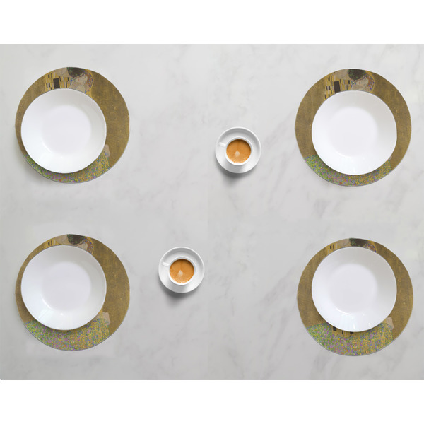 The Kiss (Klimt) - Lovers Round Linen Placemats - LIFESTYLE (set of 4)