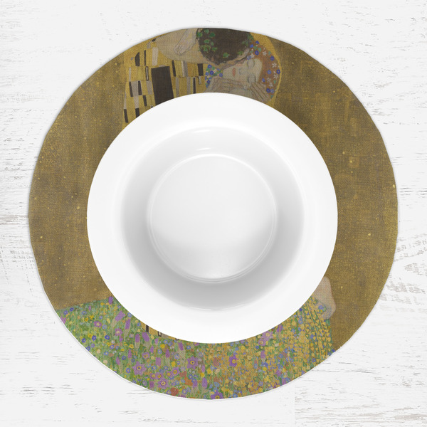 The Kiss (Klimt) - Lovers Round Linen Placemats - LIFESTYLE (single)