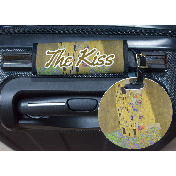 The Kiss (Klimt) - Lovers Round Luggage Tag & Handle Wrap - In Context