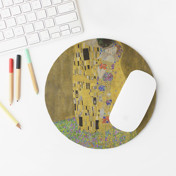 The Kiss (Klimt) - Lovers Round Mousepad - LIFESTYLE 2