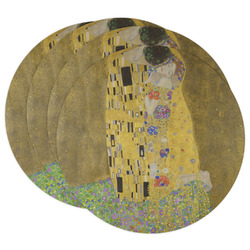 The Kiss (Klimt) - Lovers Round Paper Coasters