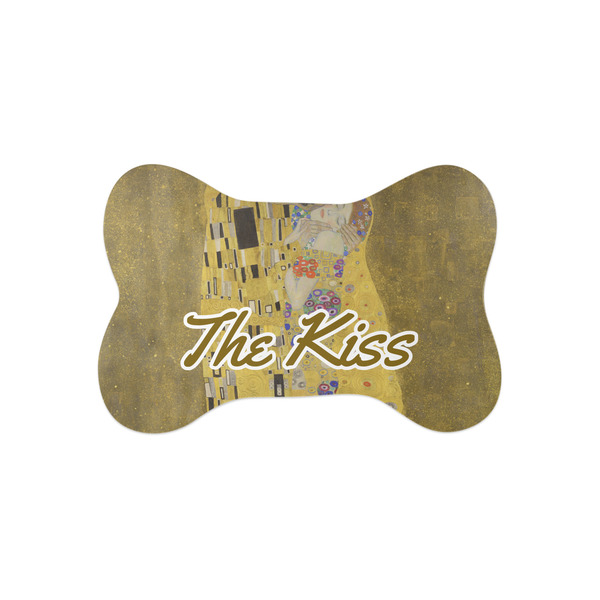 Custom The Kiss (Klimt) - Lovers Bone Shaped Dog Food Mat (Small)
