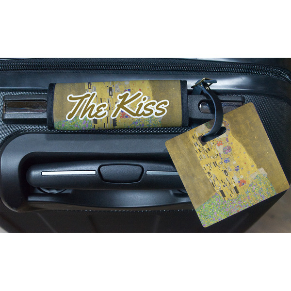 The Kiss (Klimt) - Lovers Square Luggage Tag & Handle Wrap - In Context