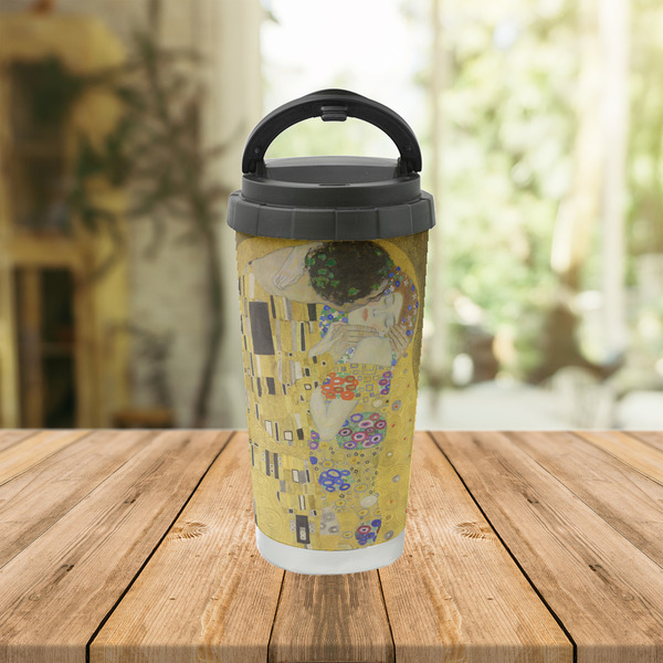 The Kiss (Klimt) - Lovers Stainless Steel Travel Cup Lifestyle