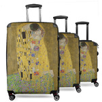 The Kiss (Klimt) - Lovers 3 Piece Luggage Set - 20" Carry On, 24" Medium Checked, 28" Large Checked