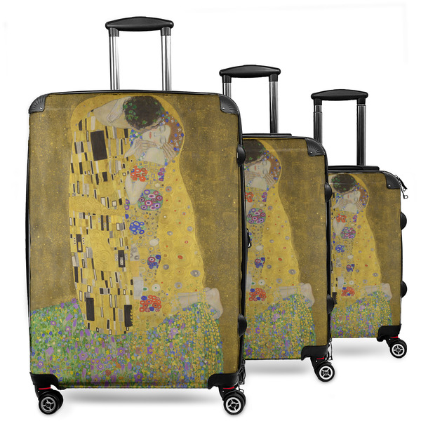 Custom The Kiss (Klimt) - Lovers 3 Piece Luggage Set - 20" Carry On, 24" Medium Checked, 28" Large Checked
