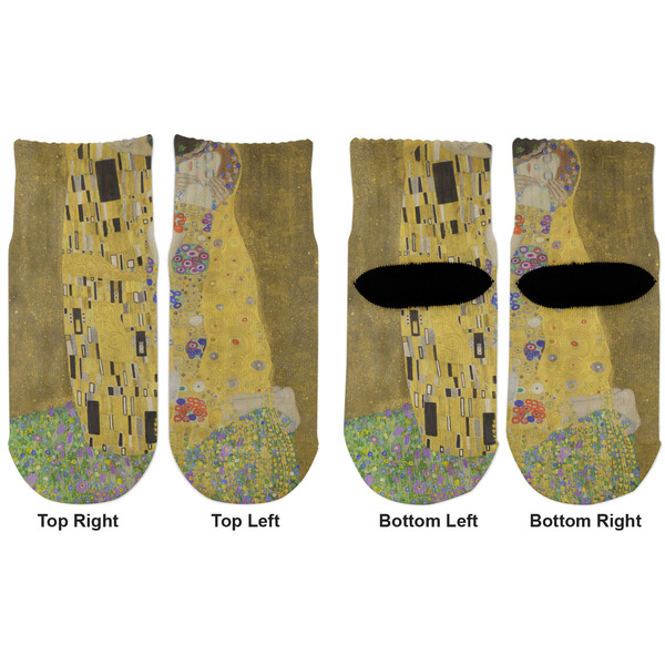 The Kiss (Klimt) - Lovers Toddler Ankle Socks - Double Pair - Front and Back - Apvl