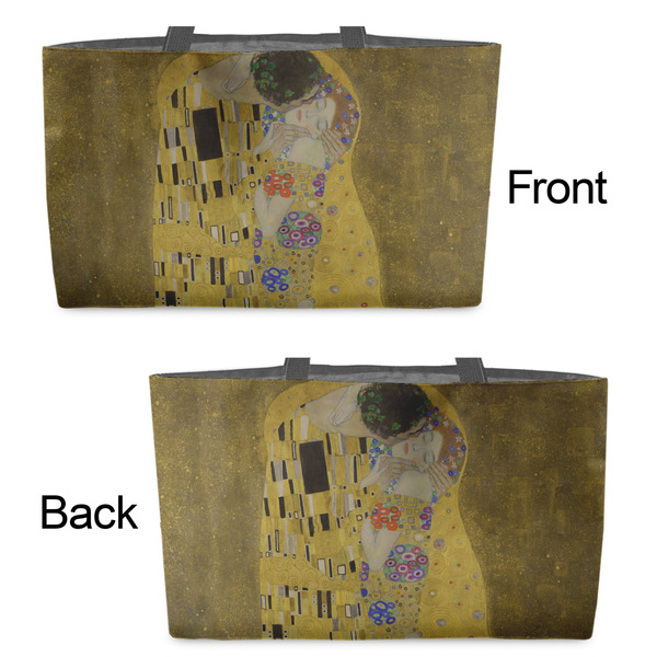 The Kiss (Klimt) - Lovers Tote w/Black Handles - Front & Back Views