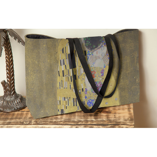 The Kiss (Klimt) - Lovers Tote w/Black Handles - Lifestyle View