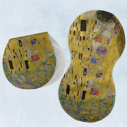 The Kiss (Klimt) - Lovers Burp Pads - Velour - Set of 2
