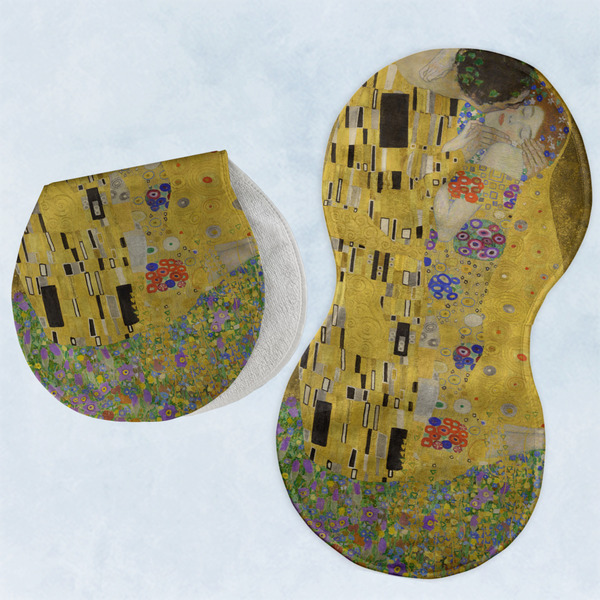 Custom The Kiss (Klimt) - Lovers Burp Pads - Velour - Set of 2