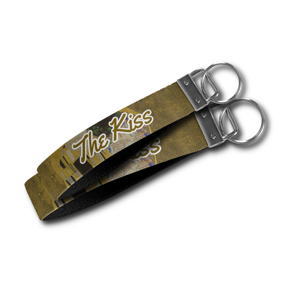 The Kiss (Klimt) - Lovers Webbing Keychain FOBs - Size Comparison