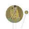 The Kiss (Klimt) - Lovers White Plastic 5.5" Stir Stick - Round - Closeup