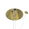 The Kiss (Klimt) - Lovers White Plastic 7" Stir Stick - Oval - Closeup