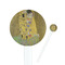 The Kiss (Klimt) - Lovers White Plastic 7" Stir Stick - Round - Closeup