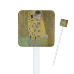 The Kiss (Klimt) - Lovers Square Plastic Stir Sticks - Double Sided