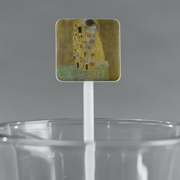The Kiss (Klimt) - Lovers White Plastic Stir Stick - Square - Main