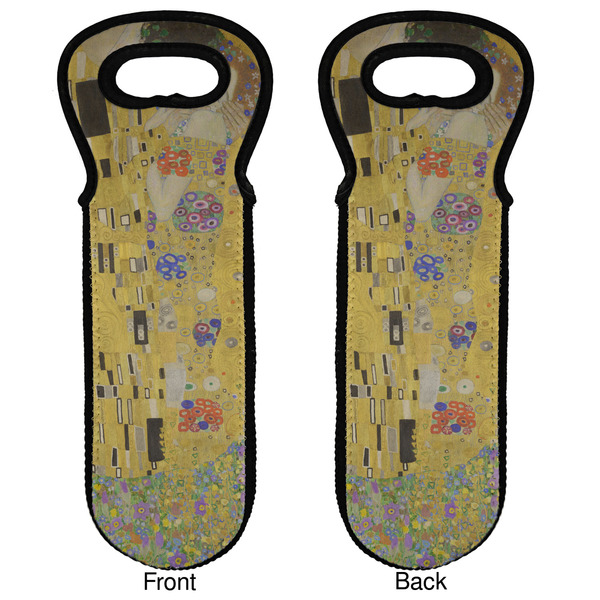 The Kiss (Klimt) - Lovers Wine Tote Front & Back