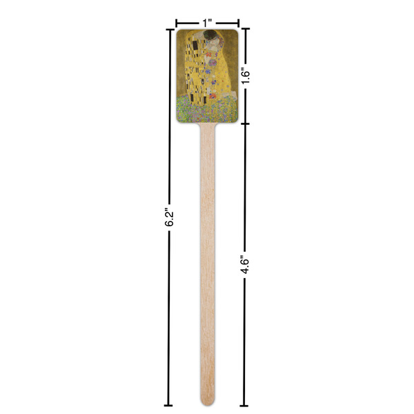 The Kiss (Klimt) - Lovers Wooden 6.25" Stir Stick - Rectangular - Dimensions
