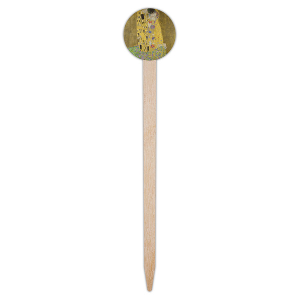 The Kiss (Klimt) - Lovers Wooden 6" Food Pick - Round - Single Pick