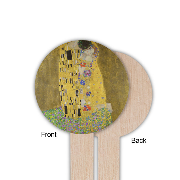 The Kiss (Klimt) - Lovers Wooden 6" Food Pick - Round - Single Sided - Front & Back