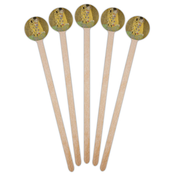The Kiss (Klimt) - Lovers Wooden 6" Stir Stick - Round - Fan View