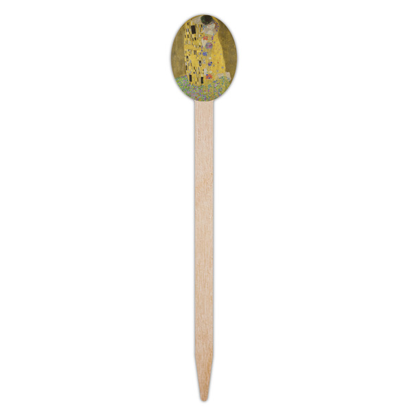 The Kiss (Klimt) - Lovers Wooden Food Pick - Oval - Single Pick