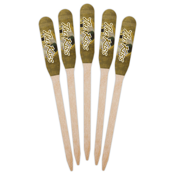 The Kiss (Klimt) - Lovers Wooden Food Pick - Paddle - Fan View