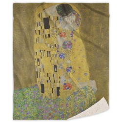 The Kiss (Klimt) - Lovers Sherpa Throw Blanket