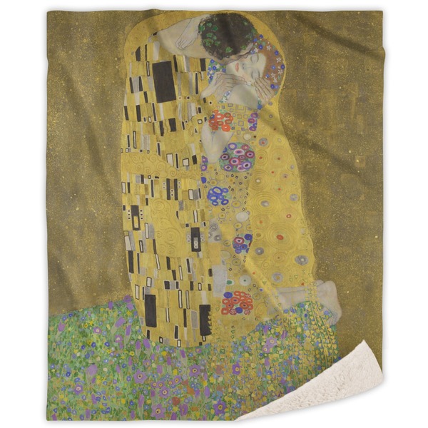 Custom The Kiss (Klimt) - Lovers Sherpa Throw Blanket - 50"x60"