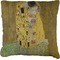 The Kiss (Klimt) - Lovers Faux-Linen Throw Pillow 18"