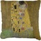The Kiss (Klimt) - Lovers Faux-Linen Throw Pillow 20"