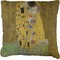 The Kiss (Klimt) - Lovers Faux-Linen Throw Pillow 26"