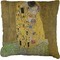 The Kiss (Klimt) - Lovers Faux-Linen Throw Pillow