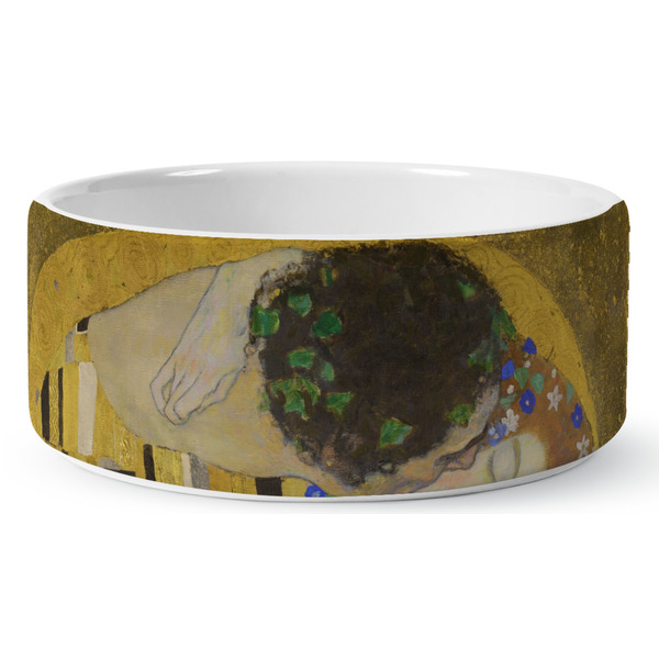 Custom The Kiss (Klimt) - Lovers Ceramic Dog Bowl - Large