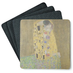 The Kiss (Klimt) - Lovers Square Rubber Backed Coasters - Set of 4