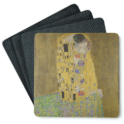 The Kiss (Klimt) - Lovers Square Rubber Backed Coasters - Set of 4