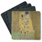 The Kiss (Klimt) - Lovers Square Rubber Backed Coasters - Set of 4