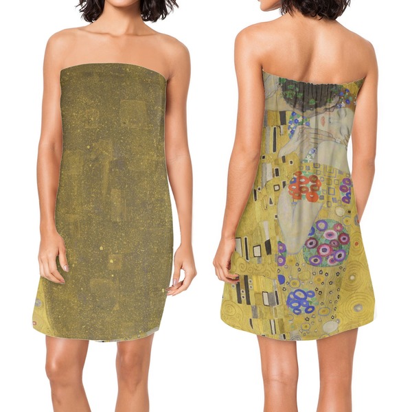 The Kiss - Lovers Custom Bath Wrap - Front & Back View