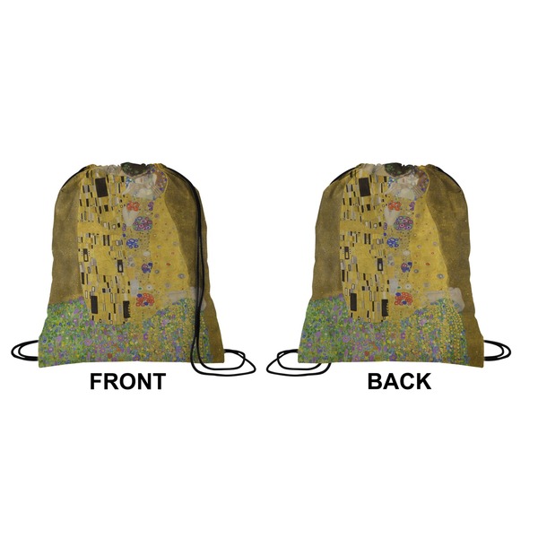 The Kiss - Lovers Drawstring Backpack Front & Back Small