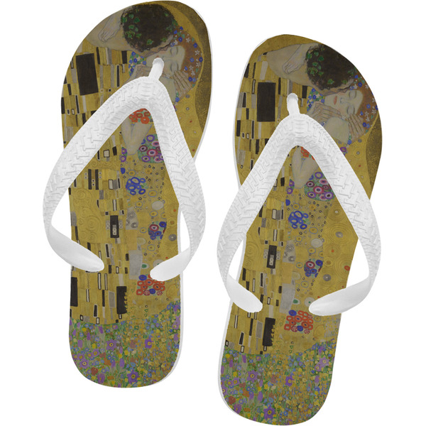 Custom The Kiss (Klimt) - Lovers Flip Flops - XSmall