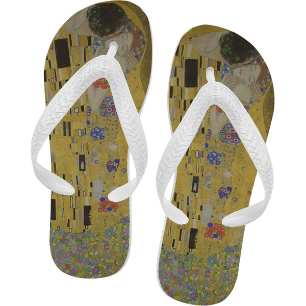 Custom The Kiss (Klimt) - Lovers Flip Flops