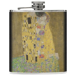The Kiss (Klimt) - Lovers Genuine Leather Flask