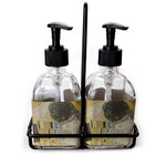 The Kiss (Klimt) - Lovers Glass Soap & Lotion Bottle Set